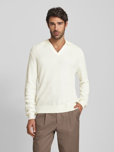 JAKE*S STUDIO MEN Strickpullover mit V-Ausschnitt Offwhite 4