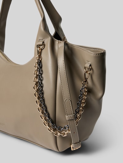 Seidenfelt Handtas met hengsels, model 'LAINIO' Taupe - 3