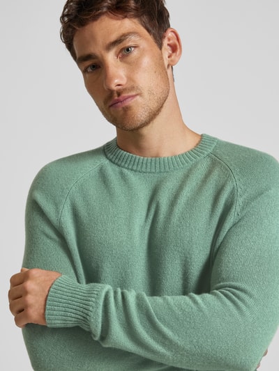 CK Calvin Klein Gebreide pullover van wol met deelnaden, model 'LUXURY' Flessengroen - 3