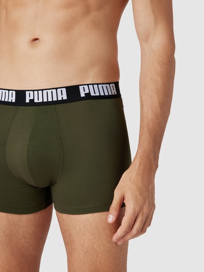 Puma Trunks mit Label-Details im 2er-Pack Oliv 3