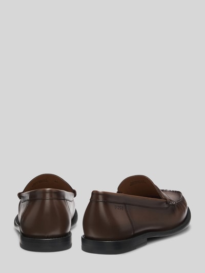 BOSS loafers van echt leer Donkerbruin - 3