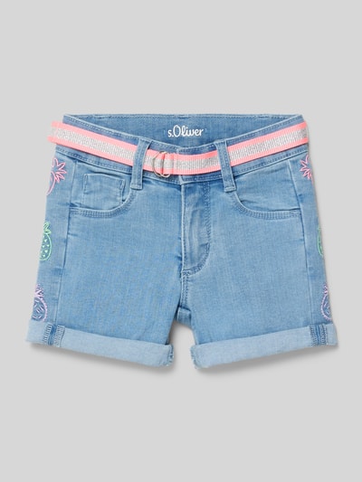 s.Oliver RED LABEL Regular Fit Jeansshorts mit Gürtel Blau 1