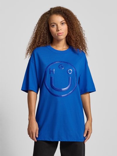 Hugo Blue T-shirt o kroju relaxed fit z czystej bawełny  Błękitny 4