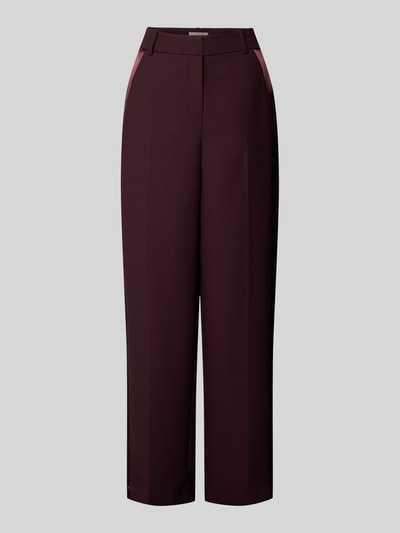 Productfoto, Hose mit Bügelfalten und Eingrifftaschen van Christian Berg Cocktail in bordeauxrood chiffon, regular fit, met steekzakken