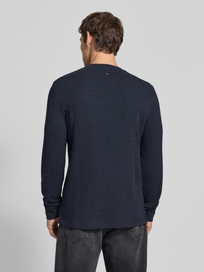 PME Legend Regular Fit Langarmshirt aus Baumwolle mit Waffelstruktur Marine 5