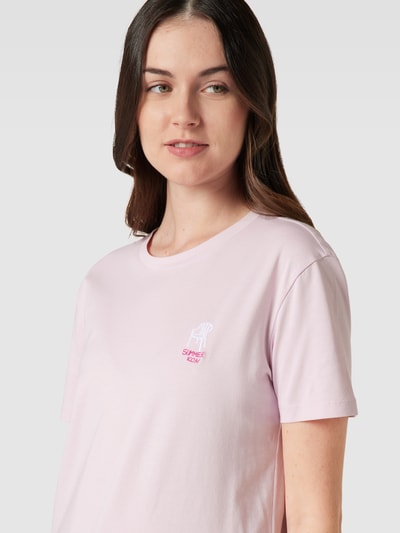 Jake*s Casual T-Shirt mit Motiv-Stitching Lavendel 3
