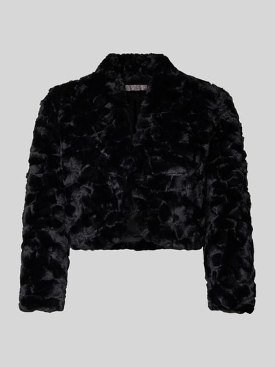 Christian Berg Cocktail Kurtka koktajlowa ze sztucznego futra ze stójką Czarny 2