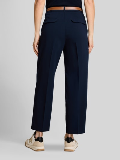 Tom Tailor Cropped Fit Hose aus Baumwoll-Lyocell-Mix mit Gürtel Marine 5