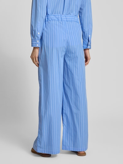 MAX&Co. Wide leg stoffen broek met steekzakken, model 'GITANE' Bleu - 5