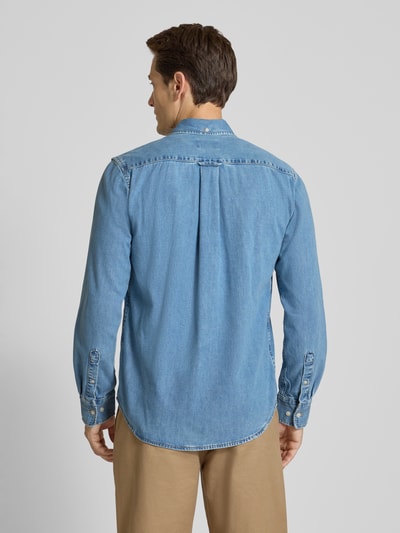 Gant Regular fit jeansoverhemd met borstzak Lichtblauw - 5
