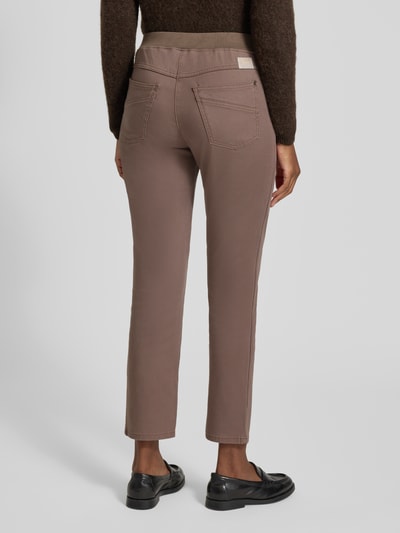 Raphaela By Brax Stoffen broek met elastische band, model 'PAMINA' Taupe - 5