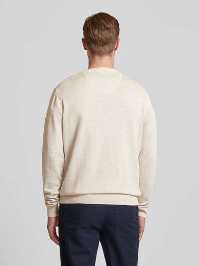 Fynch-Hatton Strickpullover mit Label-Stitching Offwhite 5