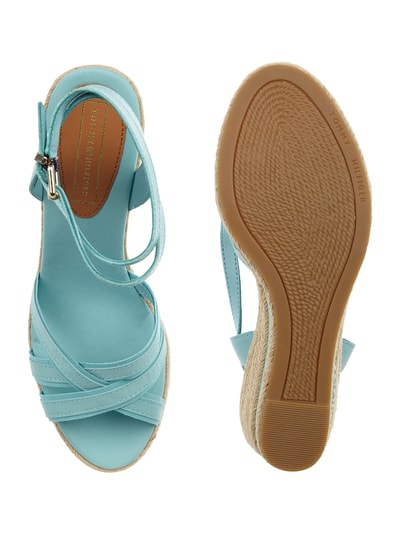 Tommy Hilfiger Wedges mit gekreuzten Riemen  Aqua 5