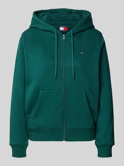 Produktfoto, Regular Fit Sweatjacke aus Baumwoll-Mix von Tommy Jeans in Dunkelgrün mit Reißverschluss, Kapuze und Kängurutaschen