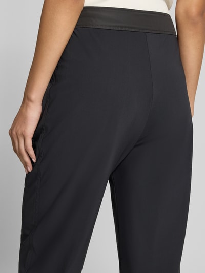 Marc Cain Bundfaltenhose in Two-Tone-Machart Black 3