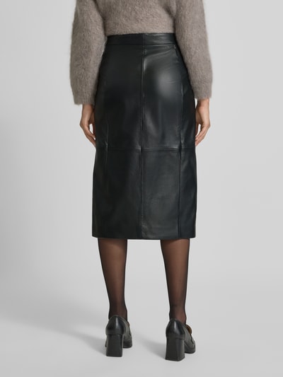 BOSS Regular fit leren rok van lamsleer Zwart - 5