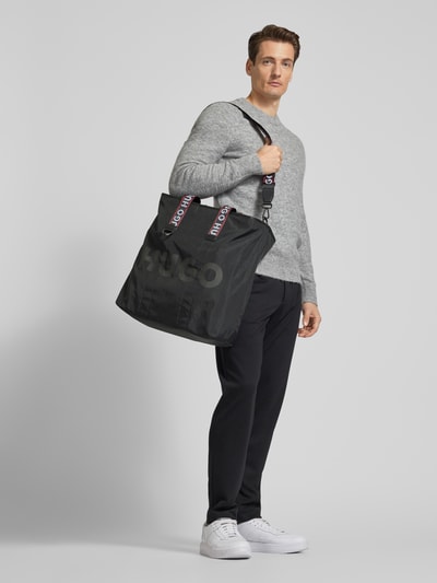 HUGO Tote Bag mit Label-Print Modell 'Quentyn' Black 1