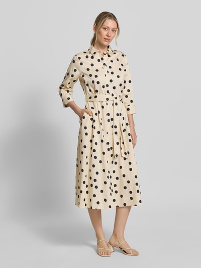 s.Oliver BLACK LABEL Regular Fit Blusenkleid aus Baumwoll-Mix Offwhite 1