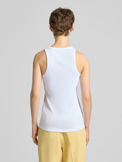 Liu Jo White Slim Fit Top mit Logo-Applikation Weiss 5