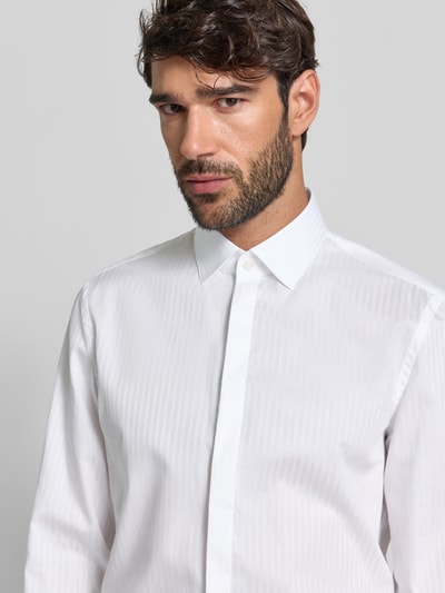 Jake*s Slim Fit Business Hemd aus Baumwolle mit Kentkragen Weiss 3
