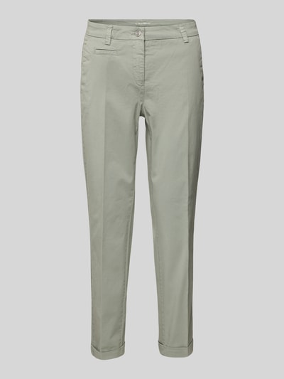 Cambio Slim fit broek met verkort model, model 'STELLA' Kaki - 2