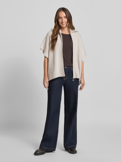 monari Strickjacke mit Umlegekragen Beige 1