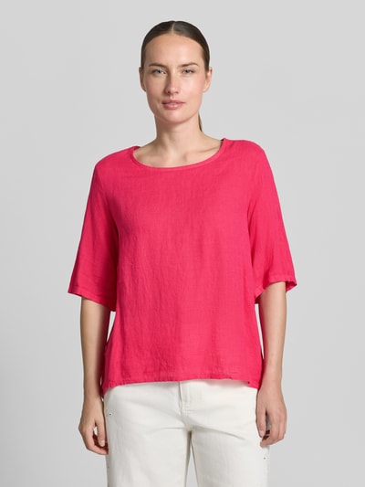 ZABAIONE Relaxed Fit Leinenbluse mit 1/2-Arm Modell 'Pa44ulaa' Pink 4