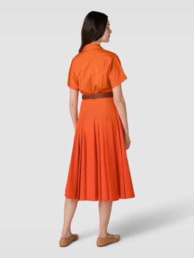 Max Mara Studio Midi-jurk met tailleriem, model 'SLAM' Oranje - 5