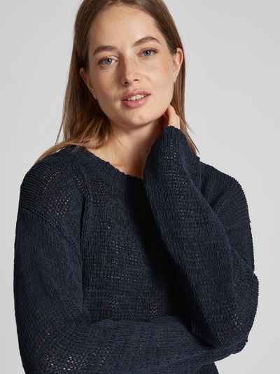 Marella Strickpullover mit Rundhalsausschnitt Modell 'AMIANTO' Marine 3