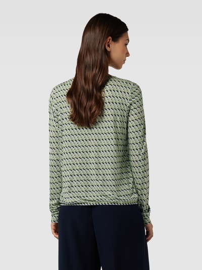 OPUS Shirt met lange mouwen en all-over motief, model 'Sutha' Lichtgroen - 5