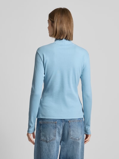 Hugo Blue Longsleeve mit geripptem Stehkragen Rauchblau 5