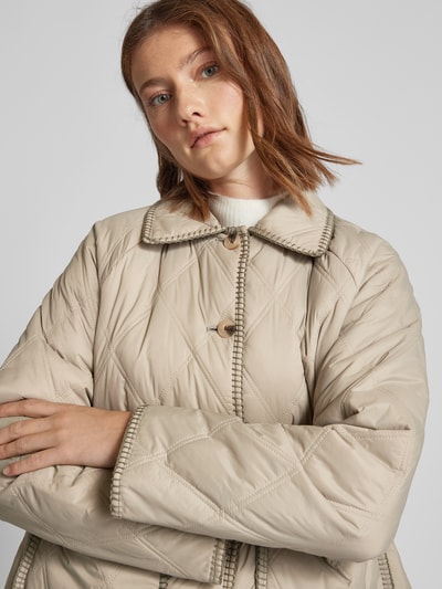 Pieces Regular Fit Steppjacke mit Statement-Nähten an Säumen Modell 'NAIMA' Beige 3