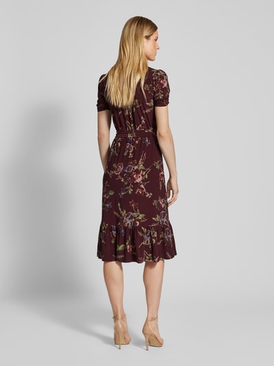 Lauren Ralph Lauren Midi-jurk met plooien, model 'LALAINE' Bordeaux - 5