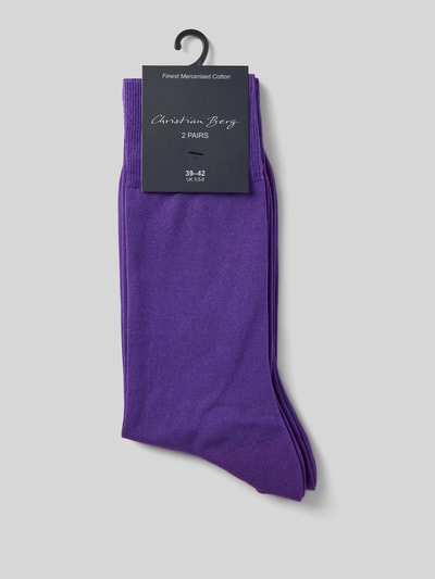 Christian Berg Men Socken mit Label-Detail im 2er-Pack Aubergine 3