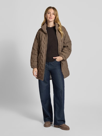 FREE/QUENT Regular Fit Mantel mit Stehkragen Modell 'Crown' Mittelbraun 1