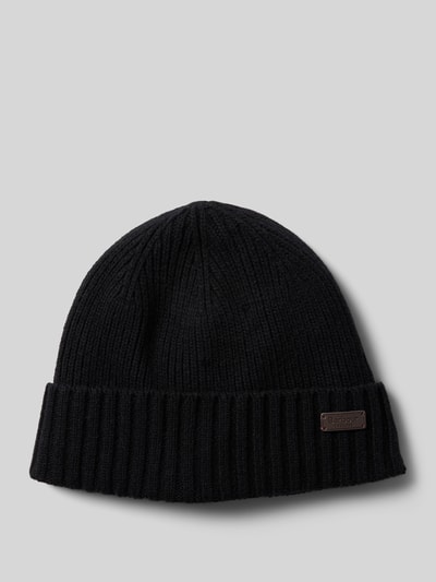Barbour Beanie van wolmix, model 'CARLTON' Zwart - 1