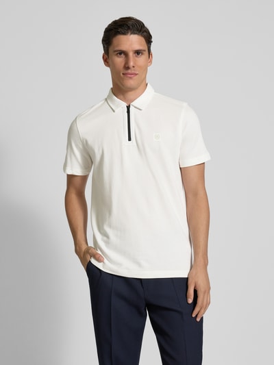 Lerros Koszulka polo o kroju regular fit z detalem z logo Złamany biały 4
