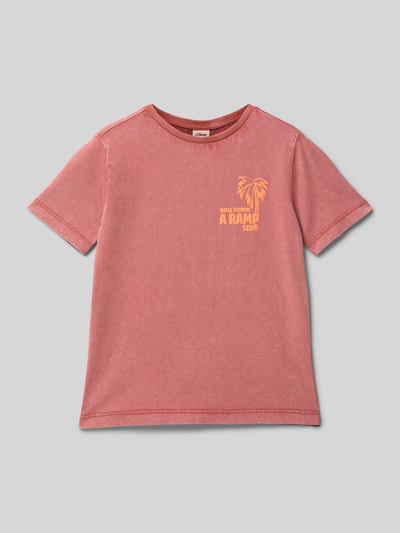 s.Oliver RED LABEL Regular Fit T-Shirt aus reiner Baumwolle Dunkelrot 1