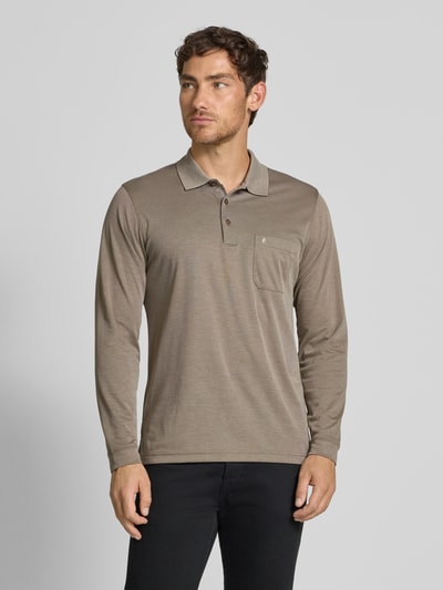 RAGMAN Koszulka polo o kroju regular fit z kieszenią na piersi Szarobrązowy 4