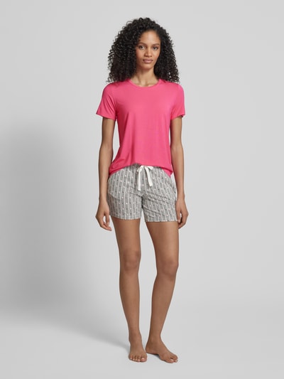 Schiesser T-shirt in effen design, model 'Mix+Relax' Fuchsia - 1