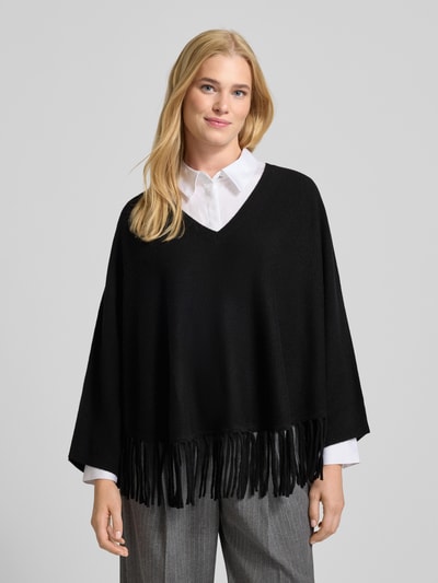 Herzensangelegenheit Poncho aus Woll-Kaschmir-Mix Black 4