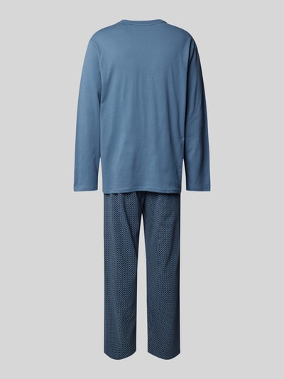 Schiesser Pyjama mit Brusttasche Rauchblau 3