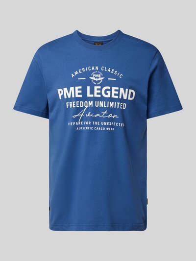 PME Legend T-Shirt mit Label-Print Blau 1