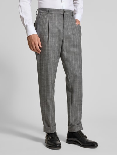 CG - Club of Gents Stoffen broek met Franse steekzakken, model 'Obey' Middengrijs - 4