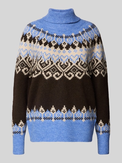 FREE/QUENT Gebreide pullover met ribboorden, model 'Merla' Lichtblauw - 2