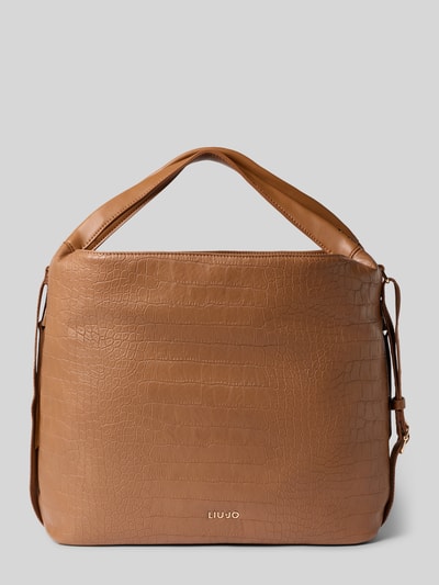 Produktfoto, Tote Bag in Leder-Optik Modell 'Kaliska' von Liu Jo White, braune Struktur, Magnetverschluss, Logo-Detail, verstellbarer Schulterriemen