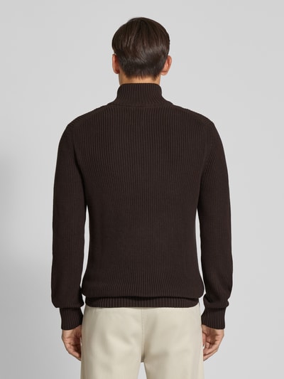 MCNEAL Strickpullover mit Troyer-Kragen Schoko 5