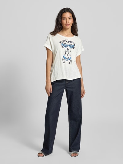 Milano Italy T-shirt met motiefprint Offwhite - 1