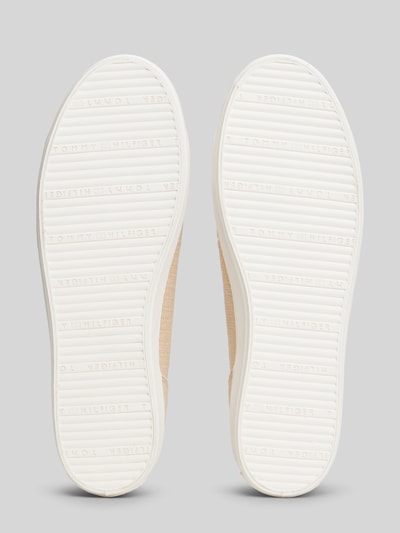 Tommy Hilfiger Low Top Sneaker in Strickoptik mit Logo Applikation Beige 4
