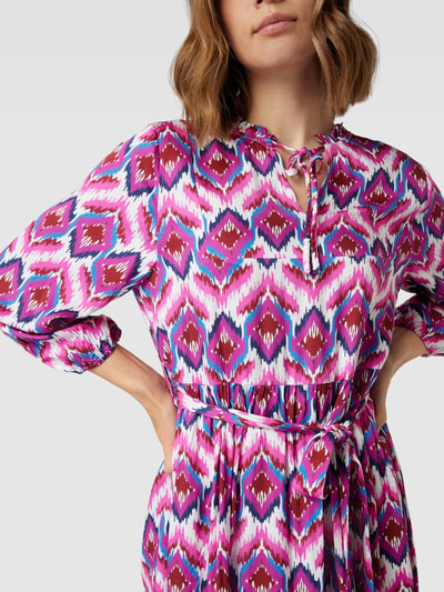 SMASHED LEMON Kleid mit Allover-Muster Pink 3